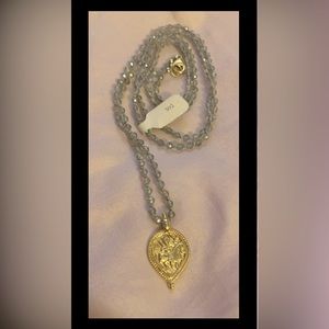 NWT Handmade Beaded Necklace with 14k Gold Filled Charm Pendant